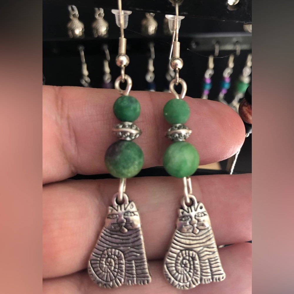 Artisan Handmade with love, dangling gorgeous beaded earrings.  One of a kind.